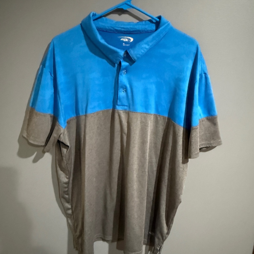MTA Sport Men's Two-Tone Blue and Brown Polo
